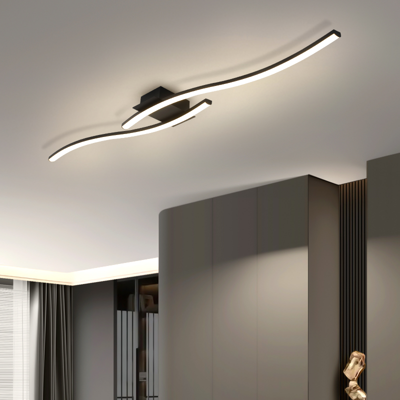 Interior Design Elements - Современный минималистичный черный потолочный светильник для
